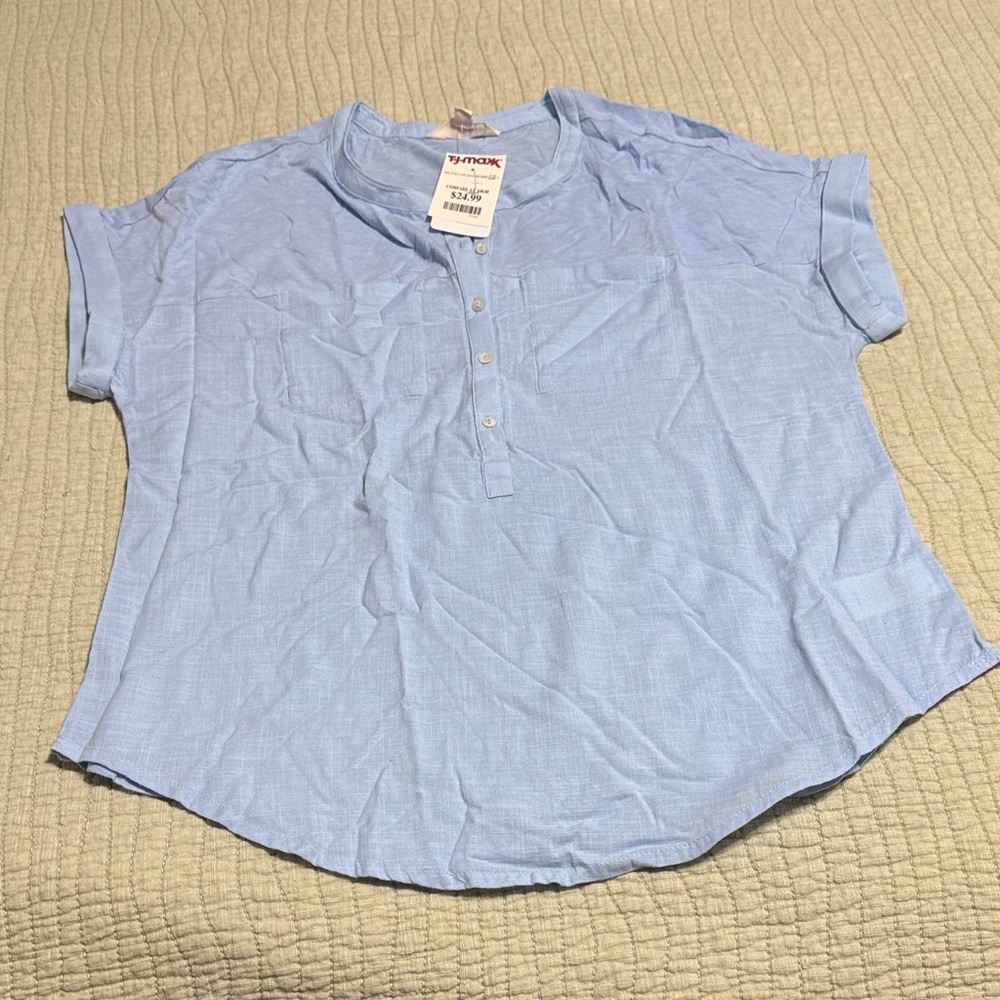 NWT Lucky Brand Light Blue Muscle Tee
